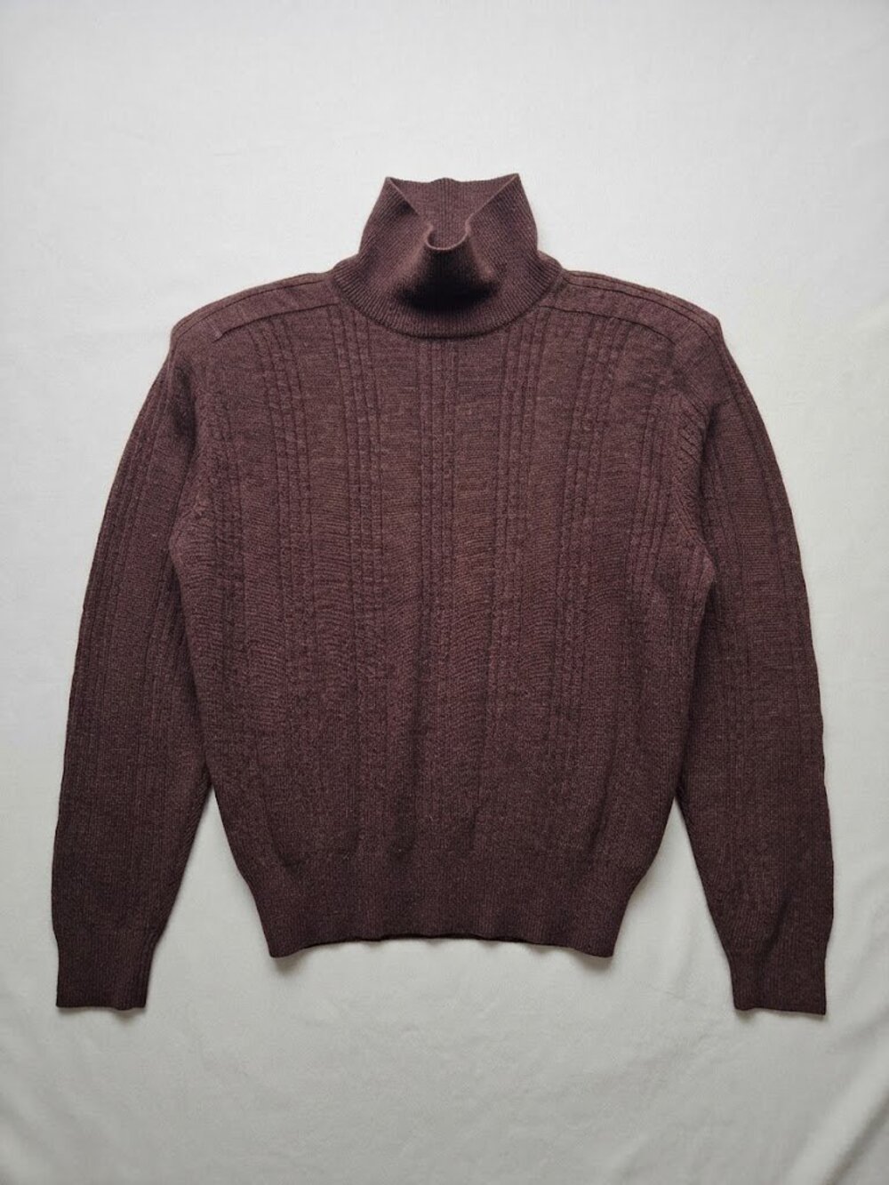VTG 90s Liz Claiborne Merino Wool Brown Turtleneck Sweater Size L